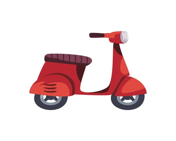 Retro motocicleta vermelha — Vetor de Stock