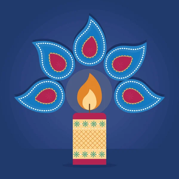 Illustration diwali avec paisleys — Image vectorielle