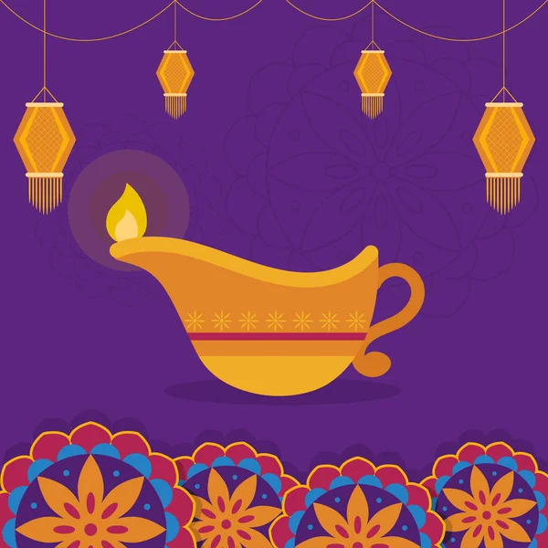 Diwali Festivali illüstrasyon — Stok Vektör