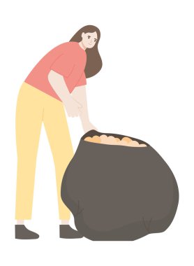 Kadın ve çöp torbası