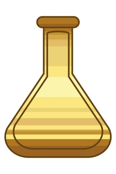 Gouden chemische kolf pictogram — Stockvector