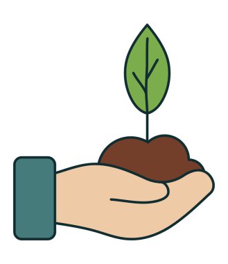 Büyüyen bitkilerle el