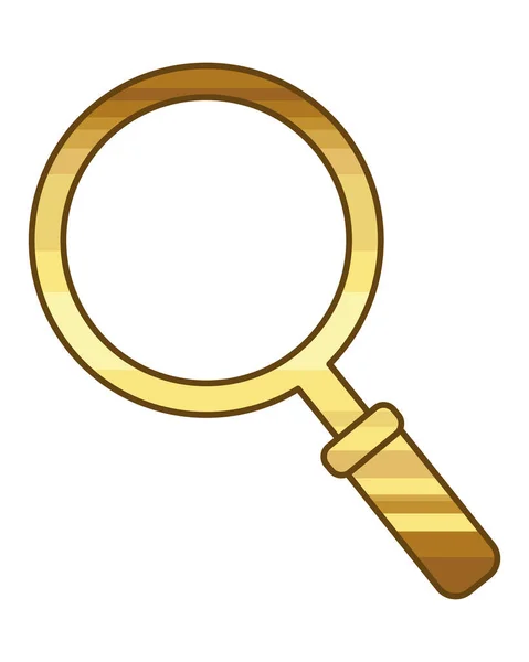 Golden magnifying glass icon — Stock Vector