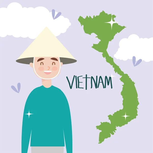 Vietnam çizim tasarımı — Stok Vektör