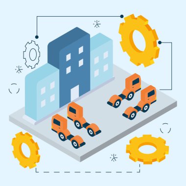 izometrik endüstriyel çizim