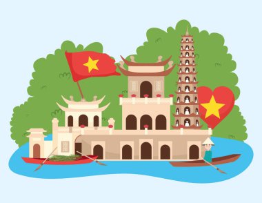 seyahat Vietnam illüstrasyonu