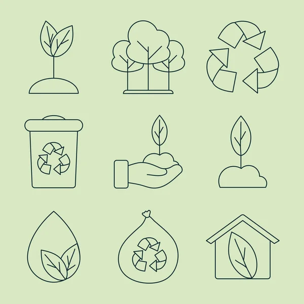 Reciclado y ecología — Vector de stock