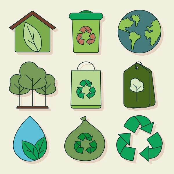 Ökologie und Recycling — Stockvektor