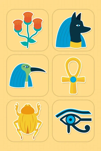 Ägyptische Symbole gesetzt — Stockvektor