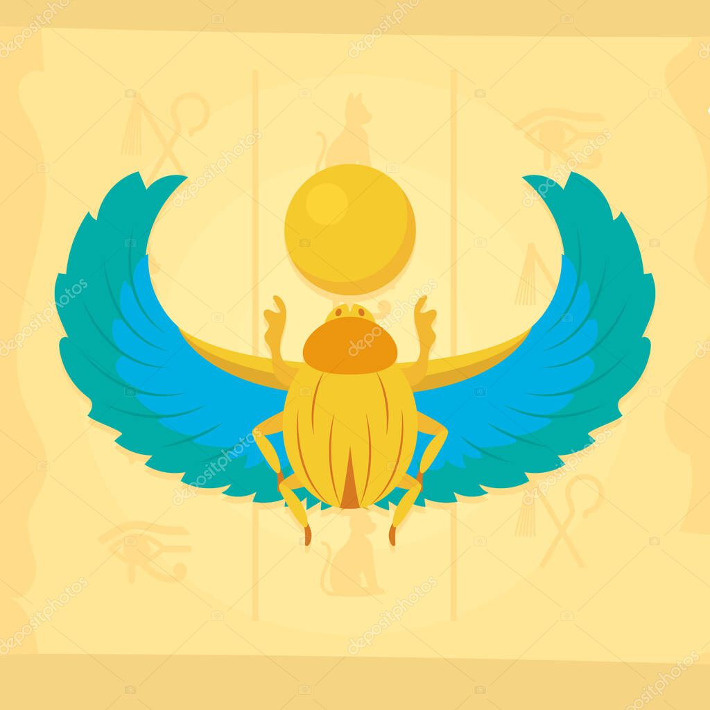 Egipto ilustración con alas de horus 2024