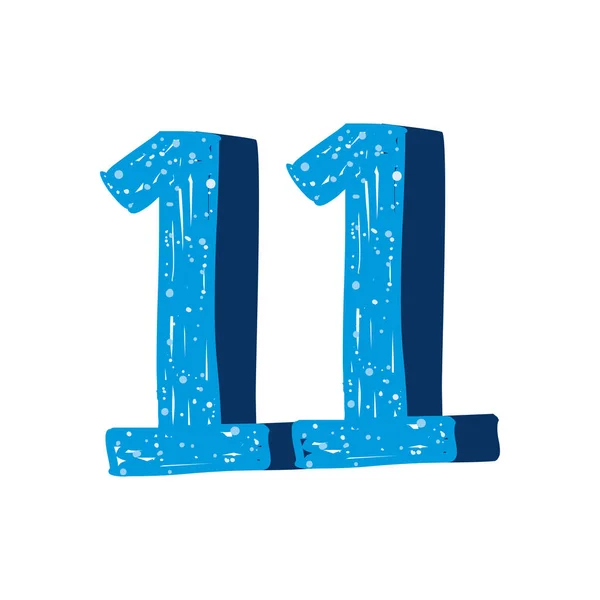 Αριθμός έντεκα μπλε — Διανυσματικό Αρχείο