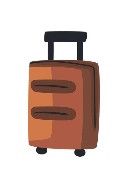 Brązowa walizka wózka — Wektor stockowy