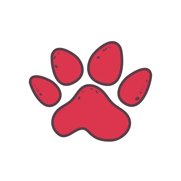 红色动物脚印 — 图库矢量图片