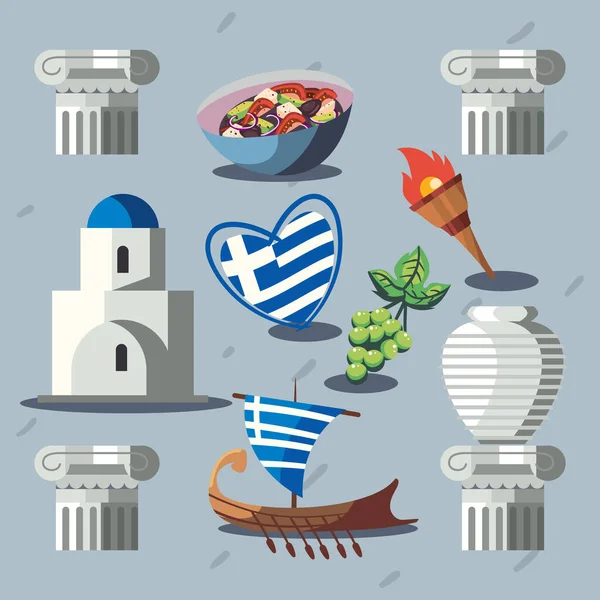 Cartão de grécia agradável —  Vetores de Stock