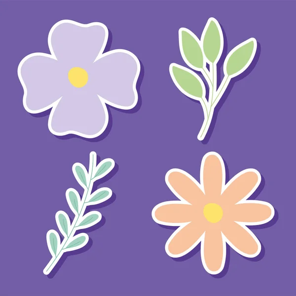 花と葉 — ストックベクタ