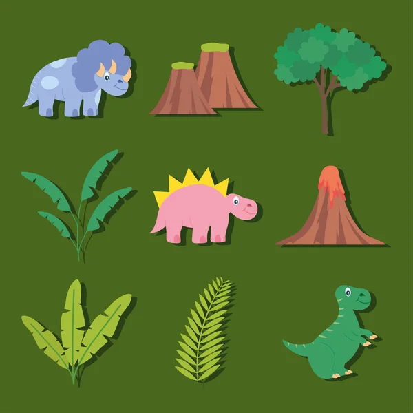 Nature et dinosaures — Image vectorielle