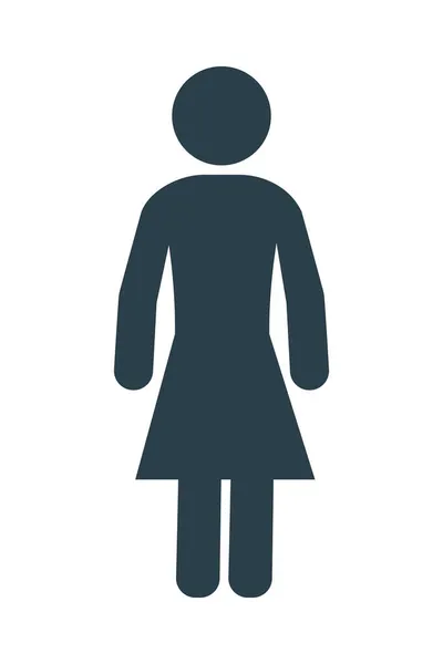 Pictograma mulher de pé — Vetor de Stock
