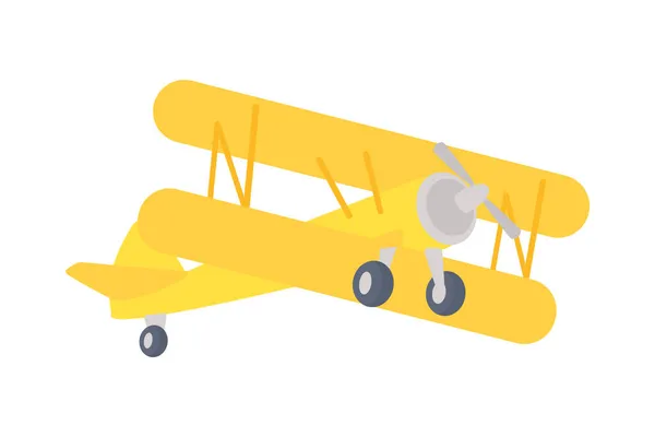 Icône biplan jaune — Image vectorielle
