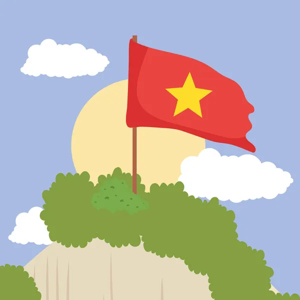 Şirin Vietnam bayrağı — Stok Vektör