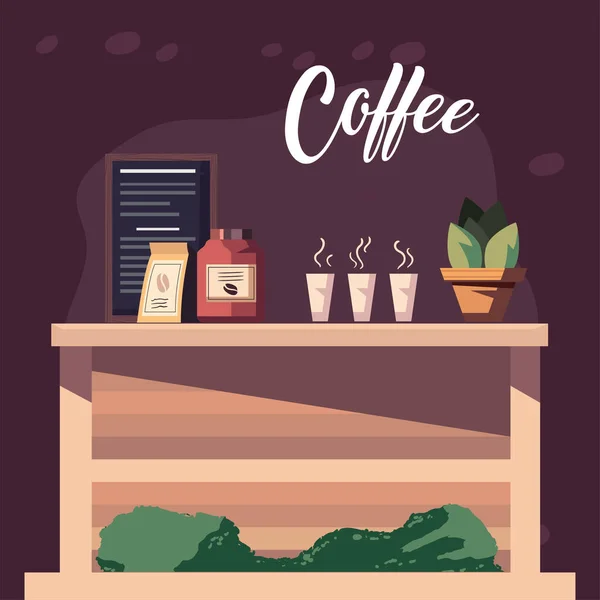 Lindo cartel de la cafetería — Vector de stock