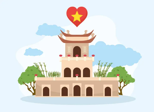 Hermoso póster vietnam — Vector de stock