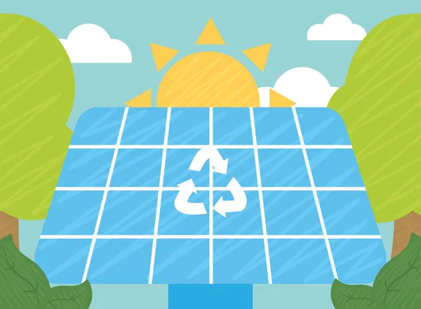 凉爽的太阳能电池板海报 — 图库矢量图片