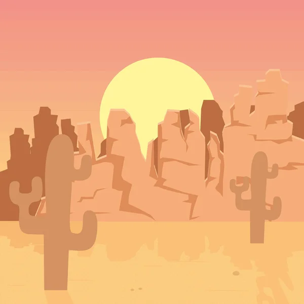 Wüste felsige Gebirgslandschaft — Stockvektor