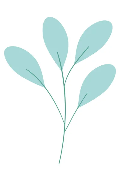 Ronda hojas rama icono — Vector de stock