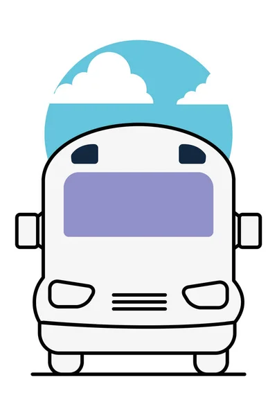 Барвисте зображення піктограми шкільного автобуса — стоковий вектор