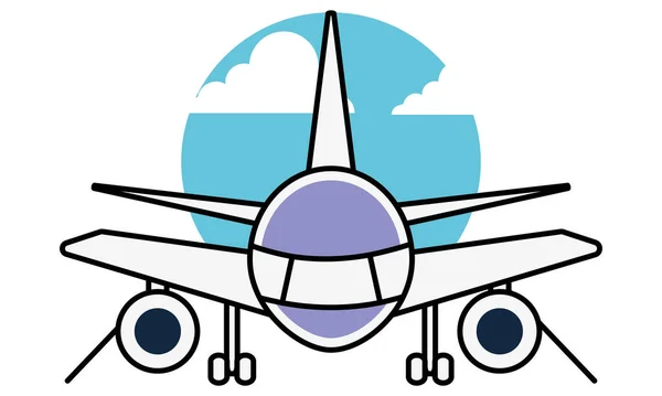 Színes repülőgép ikon — Stock Vector