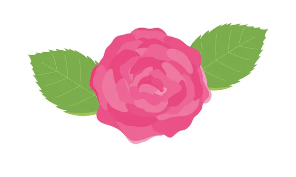 Ροζ τριαντάφυλλο με λουλούδια — Διανυσματικό Αρχείο