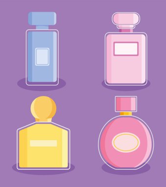 parfüm şişeleri simgesi seti