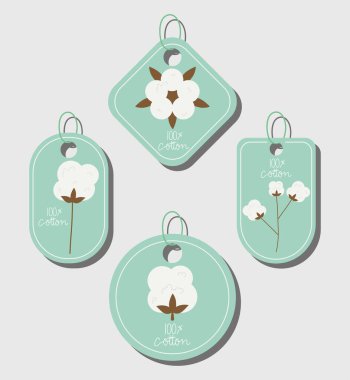 Pamuk etiketi simgesi seti