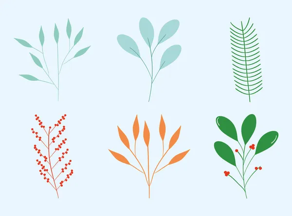 Красочные листья иконки — стоковый вектор