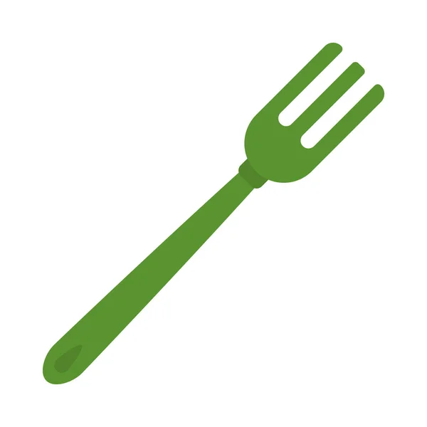 Icono de tenedor verde — Archivo Imágenes Vectoriales