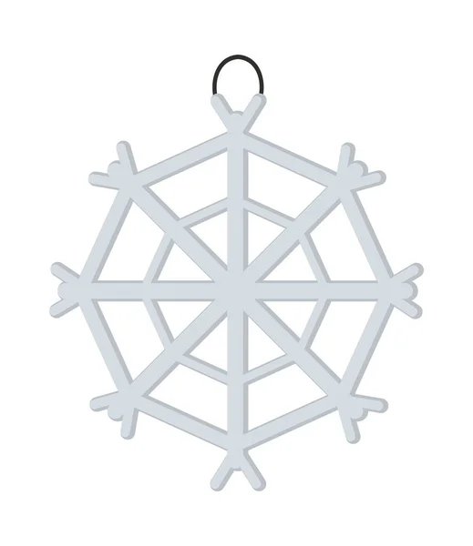 Colgador de árbol de navidad de copo de nieve — Vector de stock