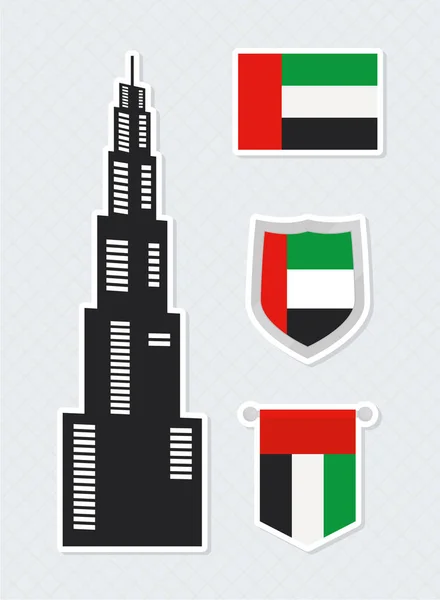 Vereinigte Arabische Emirate Flaggen — Stockvektor