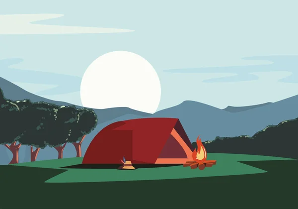 Camp forestier carte — Image vectorielle