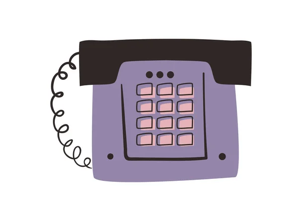 Classic purple phone — Stock Vector