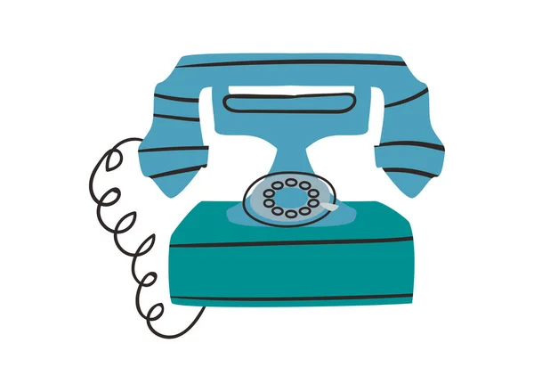 Klassisches blaues Telefon — Stockvektor