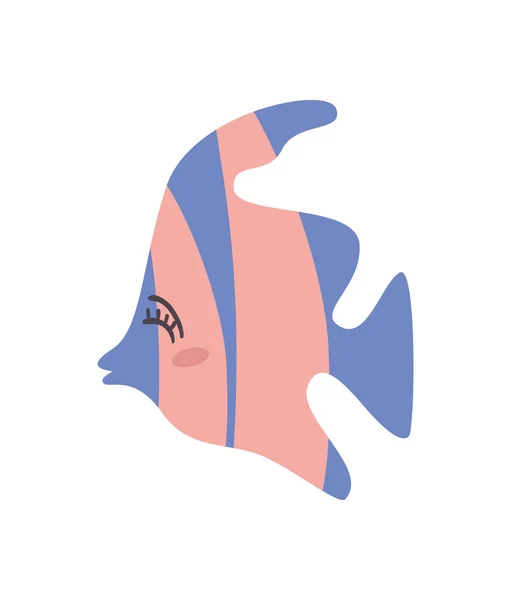 분홍 · 파랑 물고기 — 스톡 벡터