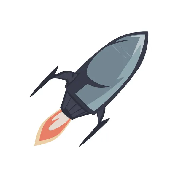 Nice gray rocket — Stock Vector