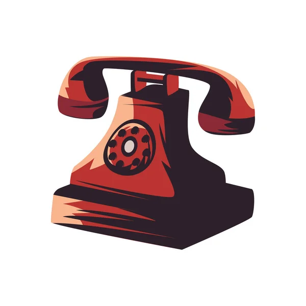 Clásico teléfono rojo — Vector de stock