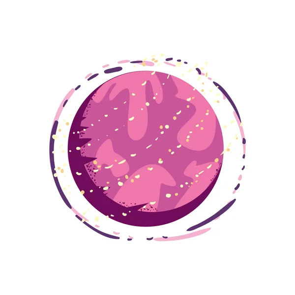 Planeta rosa bonito — Vector de stock