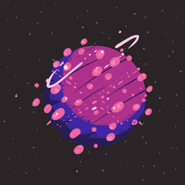 Poster mit violettem Planeten — Stockvektor