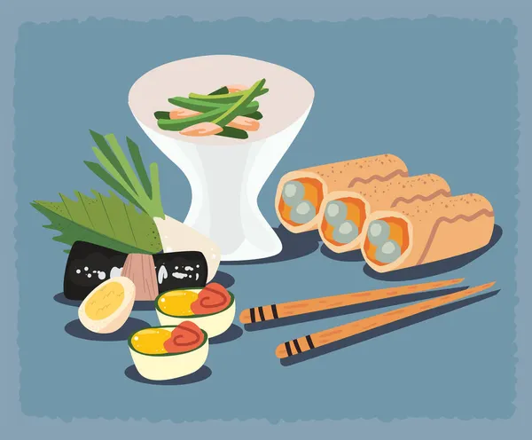 Asiatische Lebensmittelkarte — Stockvektor