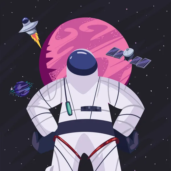 Space explorer illustration — Stock Vector