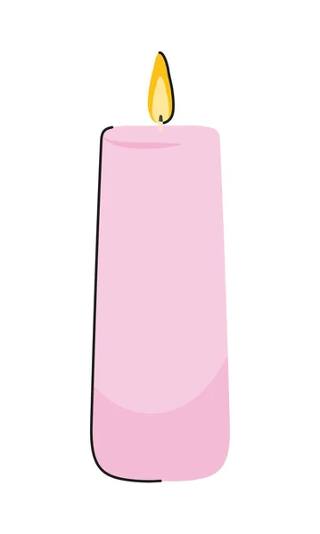 Pink pillard candle icon — Stock Vector