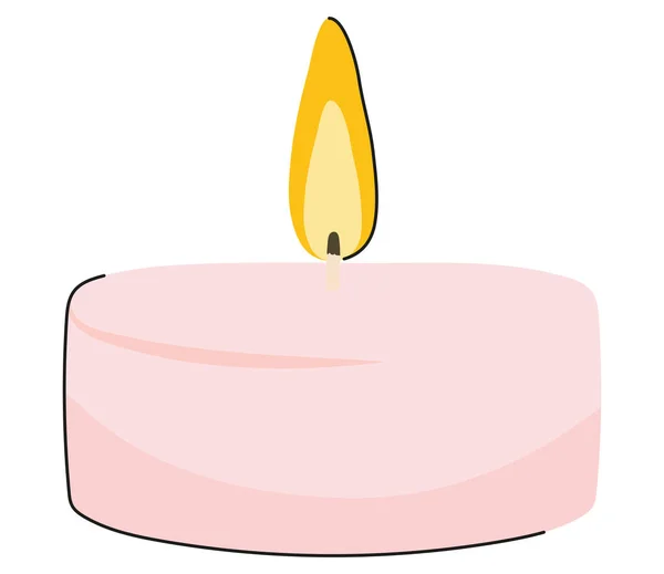 粉红点亮的蜡烛 — 图库矢量图片