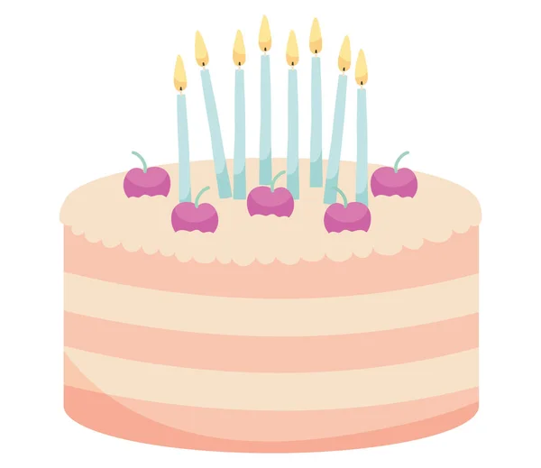 Праздничный торт со свечами — стоковый вектор